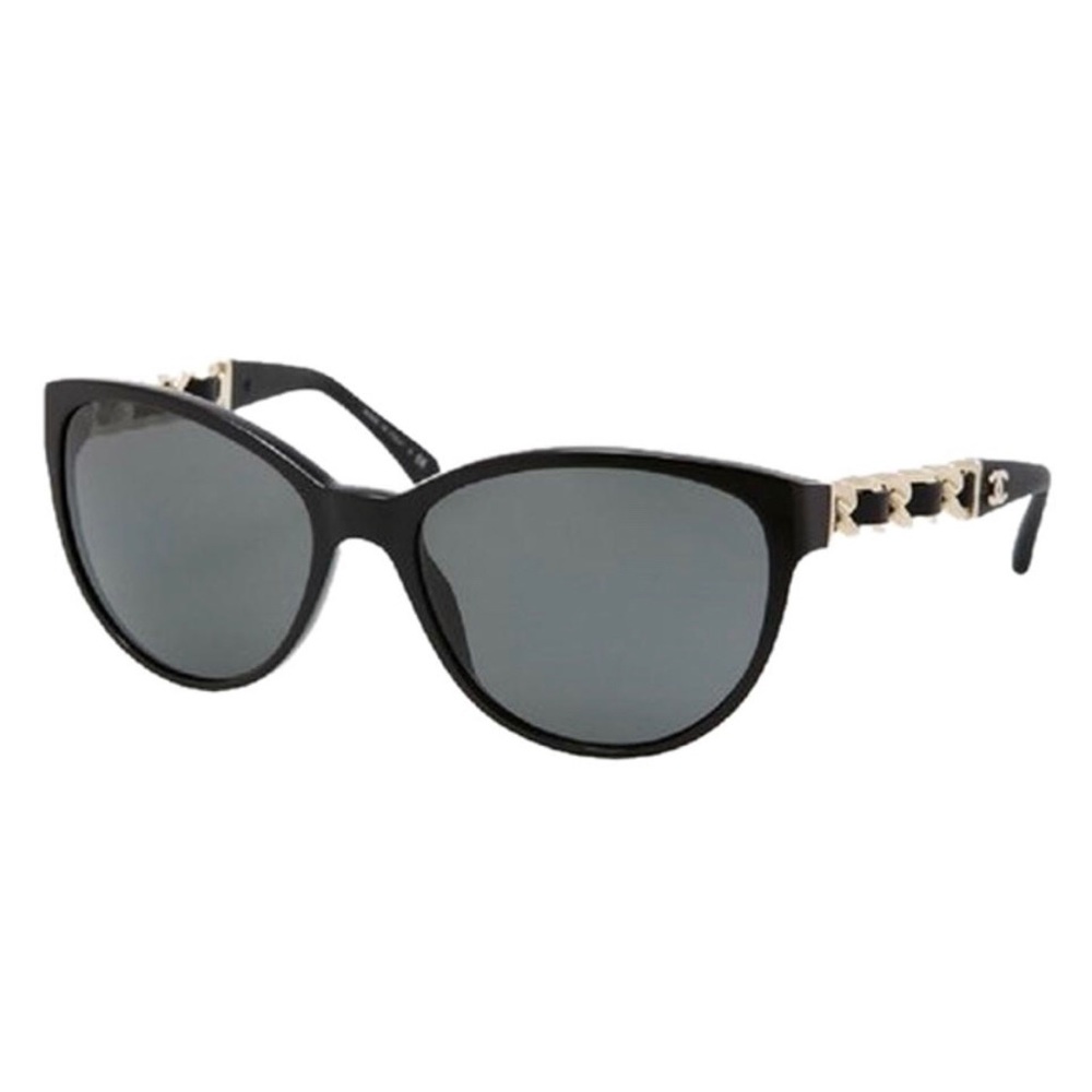 CHANEL Black and Gold Iconic ‘Le Chain’ Sunglasses